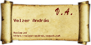 Velzer András névjegykártya